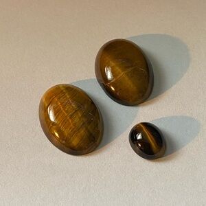 Tiger's Eye Polished Oval Cabochons (3)